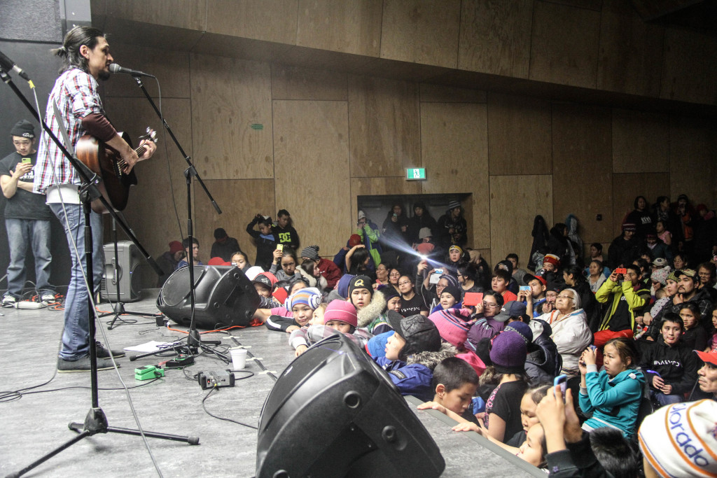 Nunavik's Saali performing with Igloolik's Northern Haze in New Community Hall. Photo by Denis Thibeault.